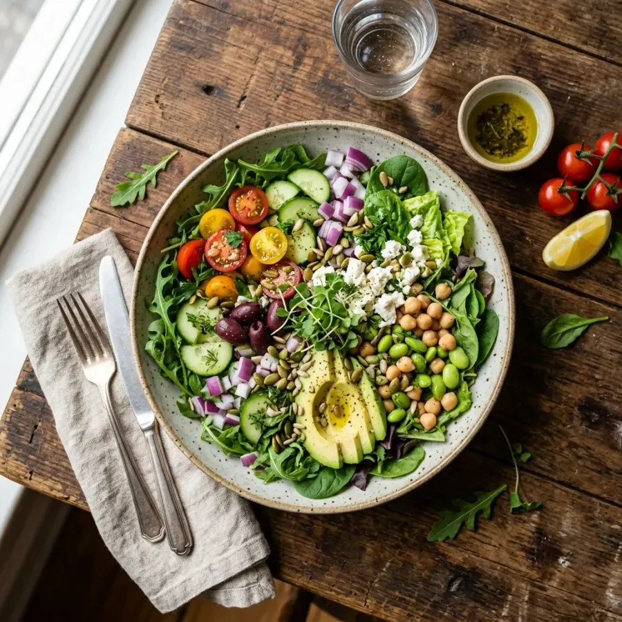 Foodfotografie Salat von oben