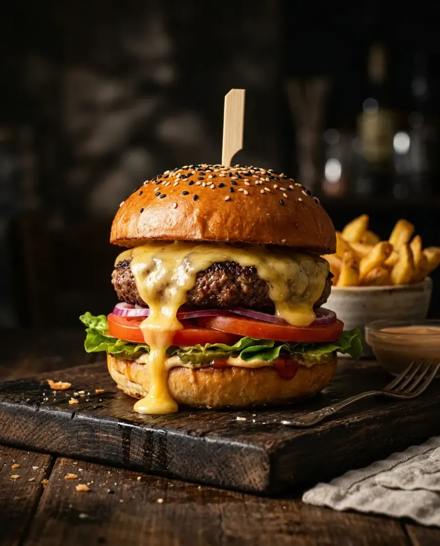 Foodfotografie Burger Seitenlicht