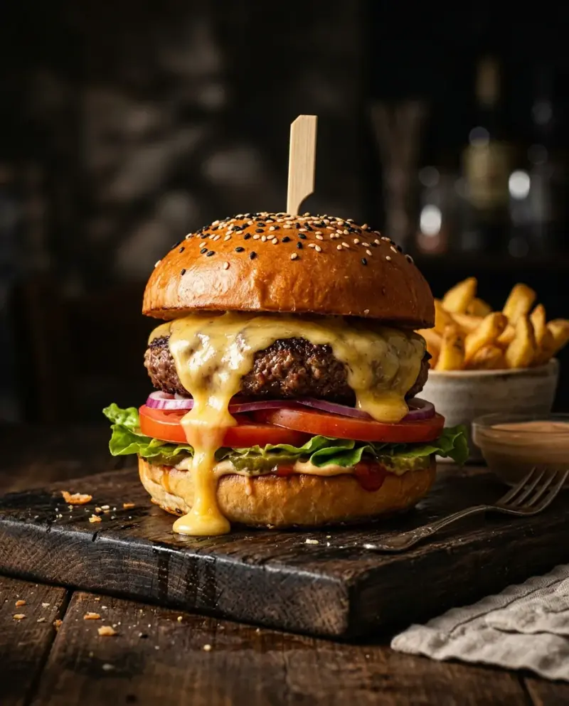 Foodfotografie Burger Seitenlicht